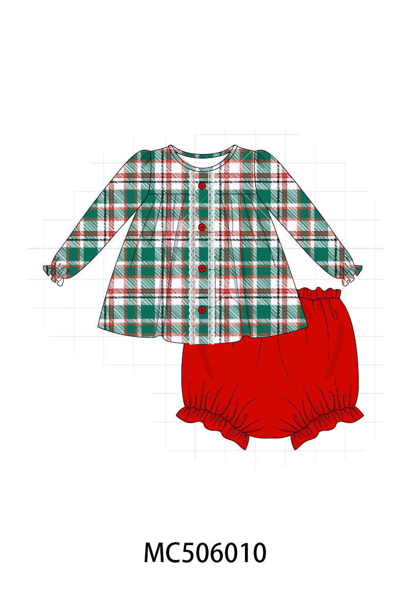 PO59 Green christmas family plaid collection