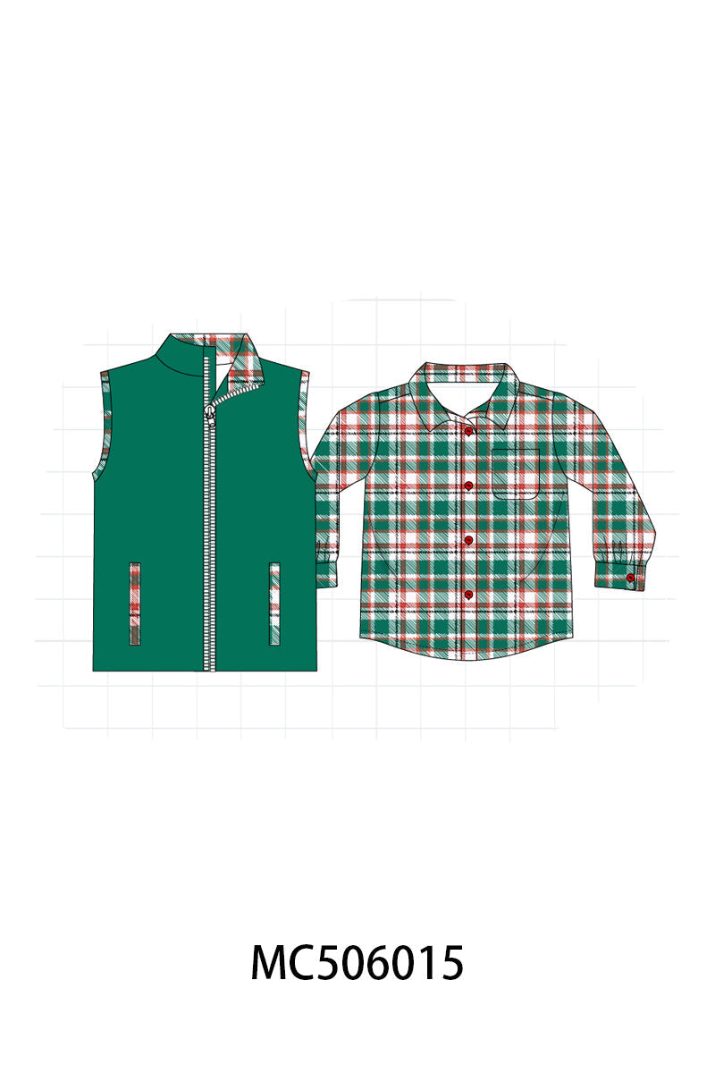 PO59 Green christmas family plaid collection
