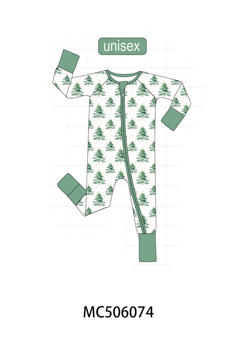 PO59 Green christmas tree print bamboo collection