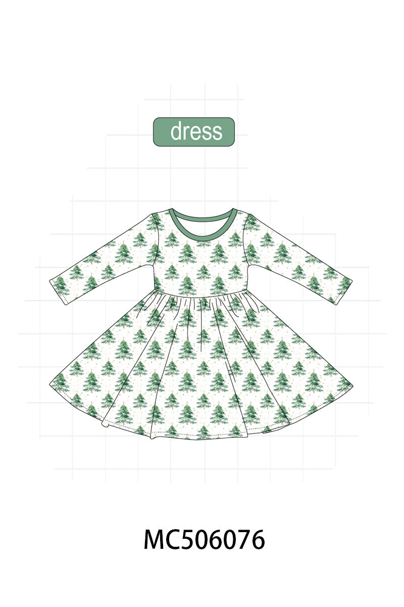 PO59 Green christmas tree print bamboo collection