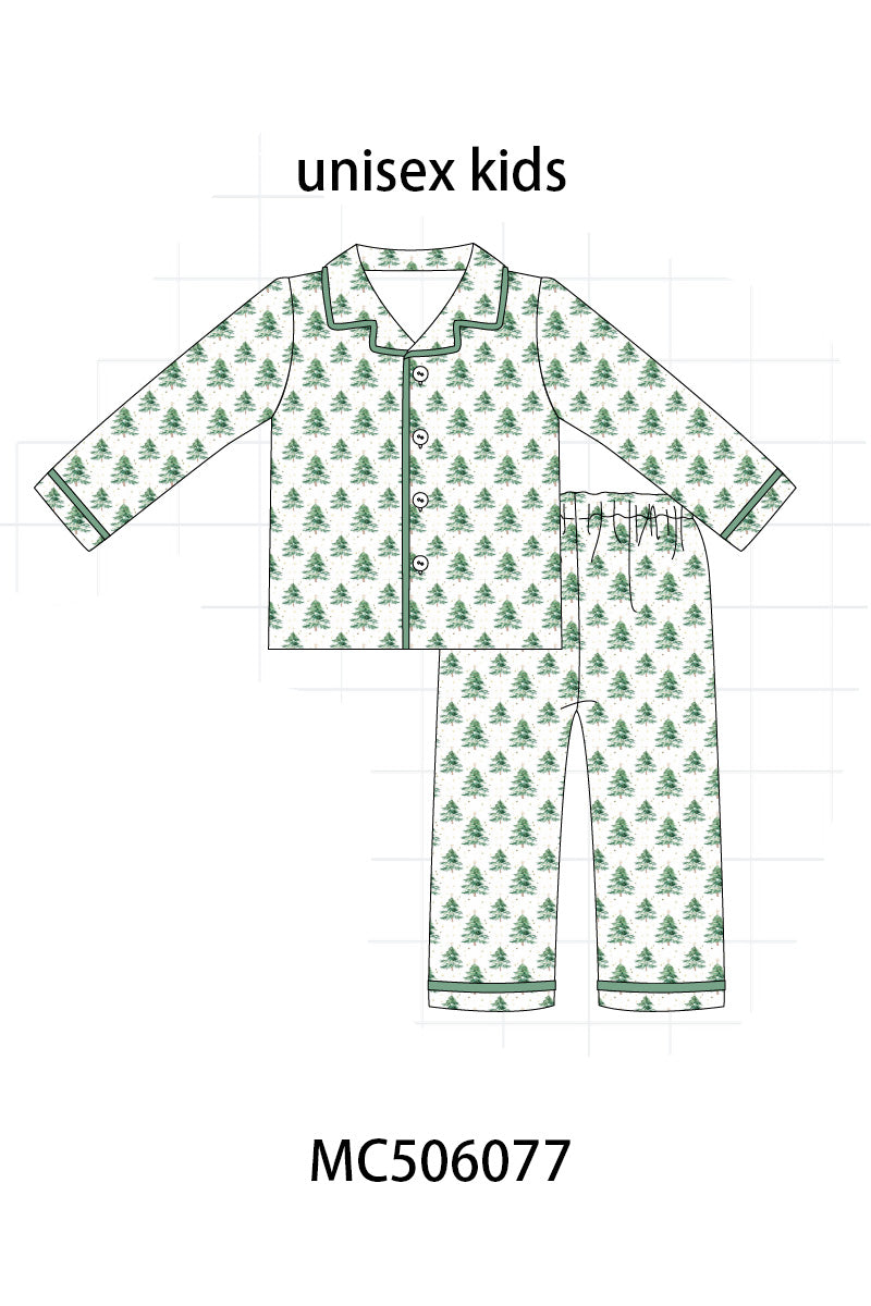 PO59 Green christmas tree print bamboo collection