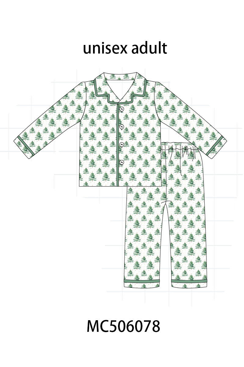 PO59 Green christmas tree print bamboo collection