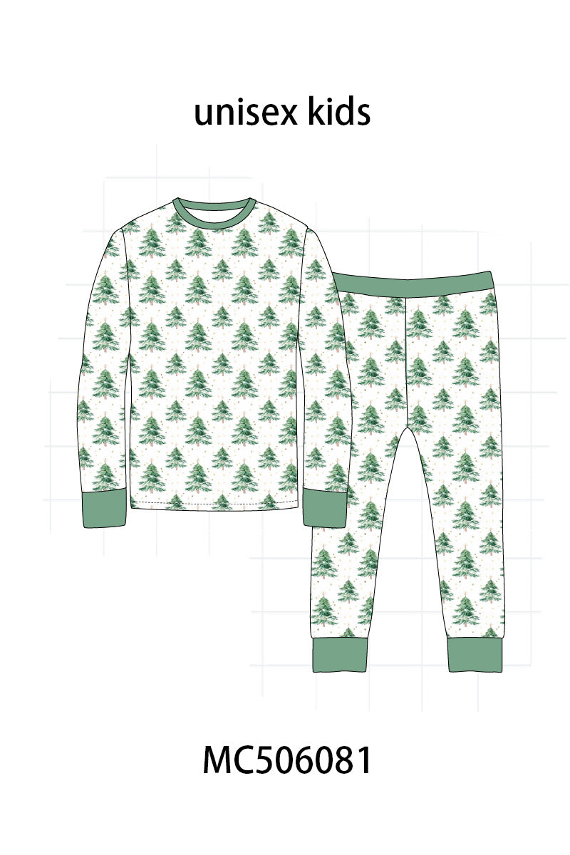 PO59 Green christmas tree print bamboo collection
