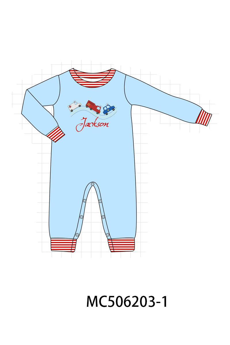 PO60 Blue rescue vehicle embroidery monogram collection
