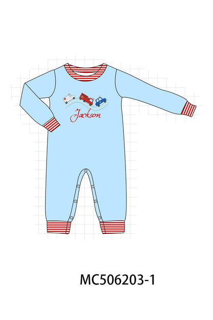 PO60 Blue rescue vehicle embroidery monogram collection