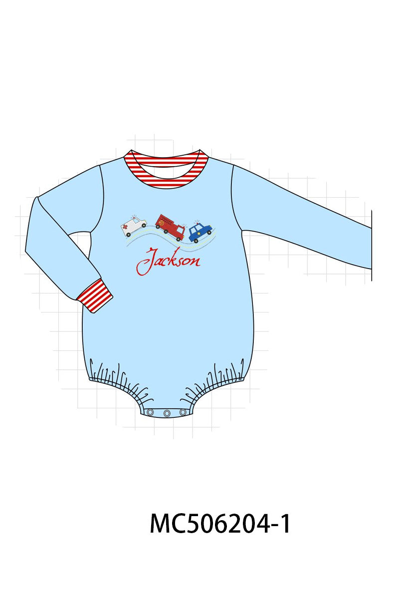 PO60 Blue rescue vehicle embroidery monogram collection