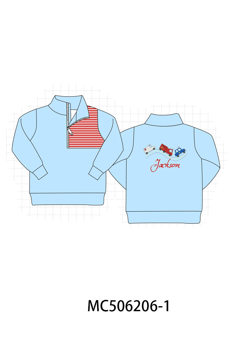 PO60 Blue rescue vehicle embroidery monogram collection