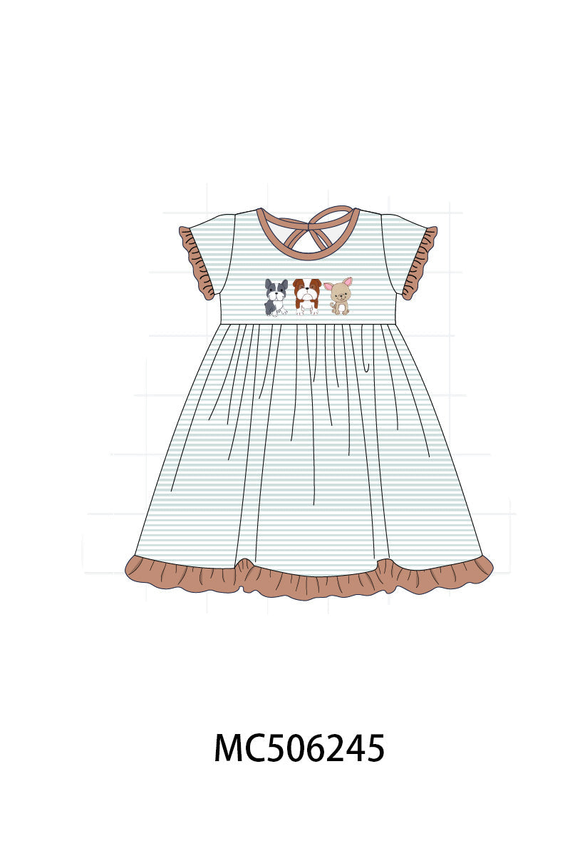 PO60 Puppy embroidery stripe collection