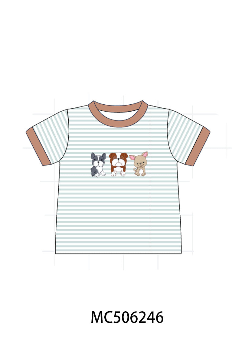 PO60 Puppy embroidery stripe collection