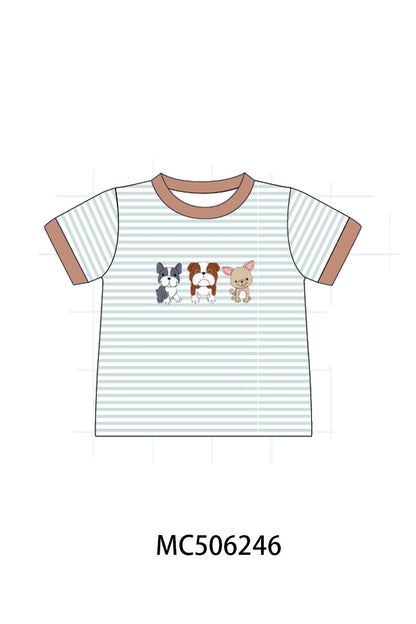 PO60 Puppy embroidery stripe collection