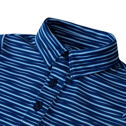 Walker Boys Golf & Tennis Performance Polo -Sonoma Stripe Twilight