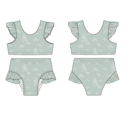 Sage Surfer Flutter Bikini