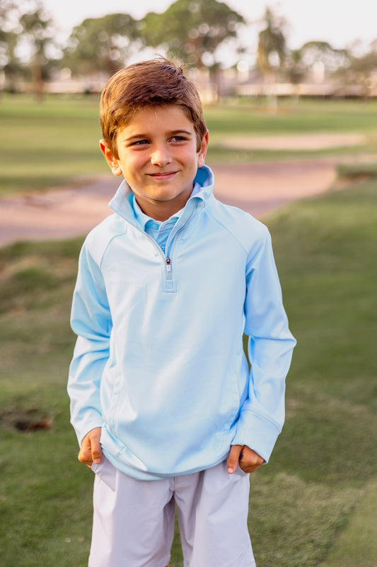 Wiley Boys Golf & Tennis Pullover -Glacial Blue