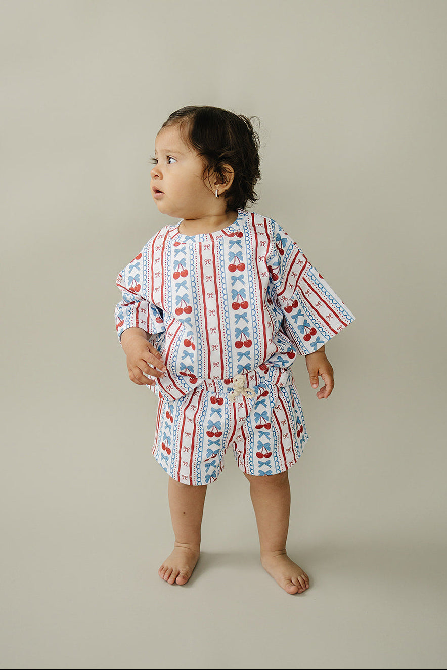 Shorts Set | Cherries & Stripes