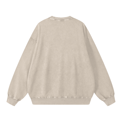 bow Snow Washed Oversized Sweatshirt
