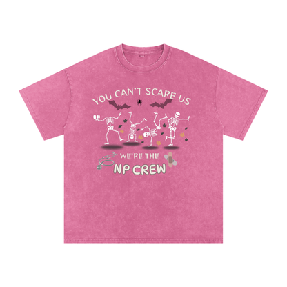 No crew Snow Washed Oversized Cotton T-Shirt