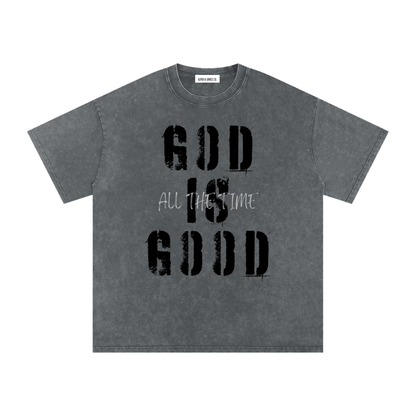 Snow Washed Oversized Cotton T-Shirt