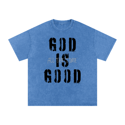 Snow Washed Oversized Cotton T-Shirt