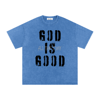 Snow Washed Oversized Cotton T-Shirt