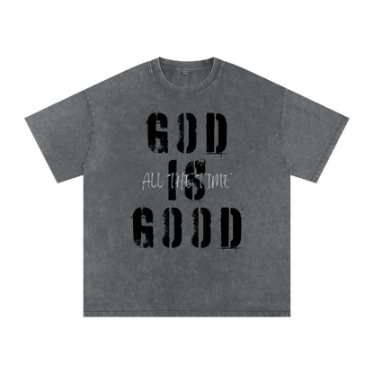 Snow Washed Oversized Cotton T-Shirt