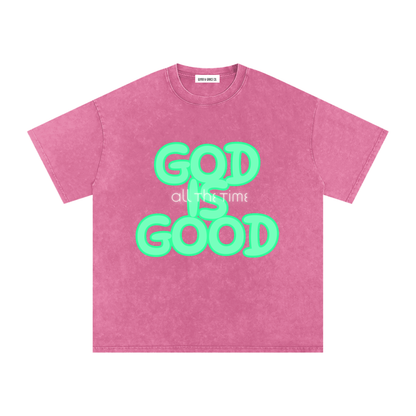 Snow Washed Oversized Cotton T-Shirt