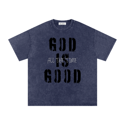 Snow Washed Oversized Cotton T-Shirt