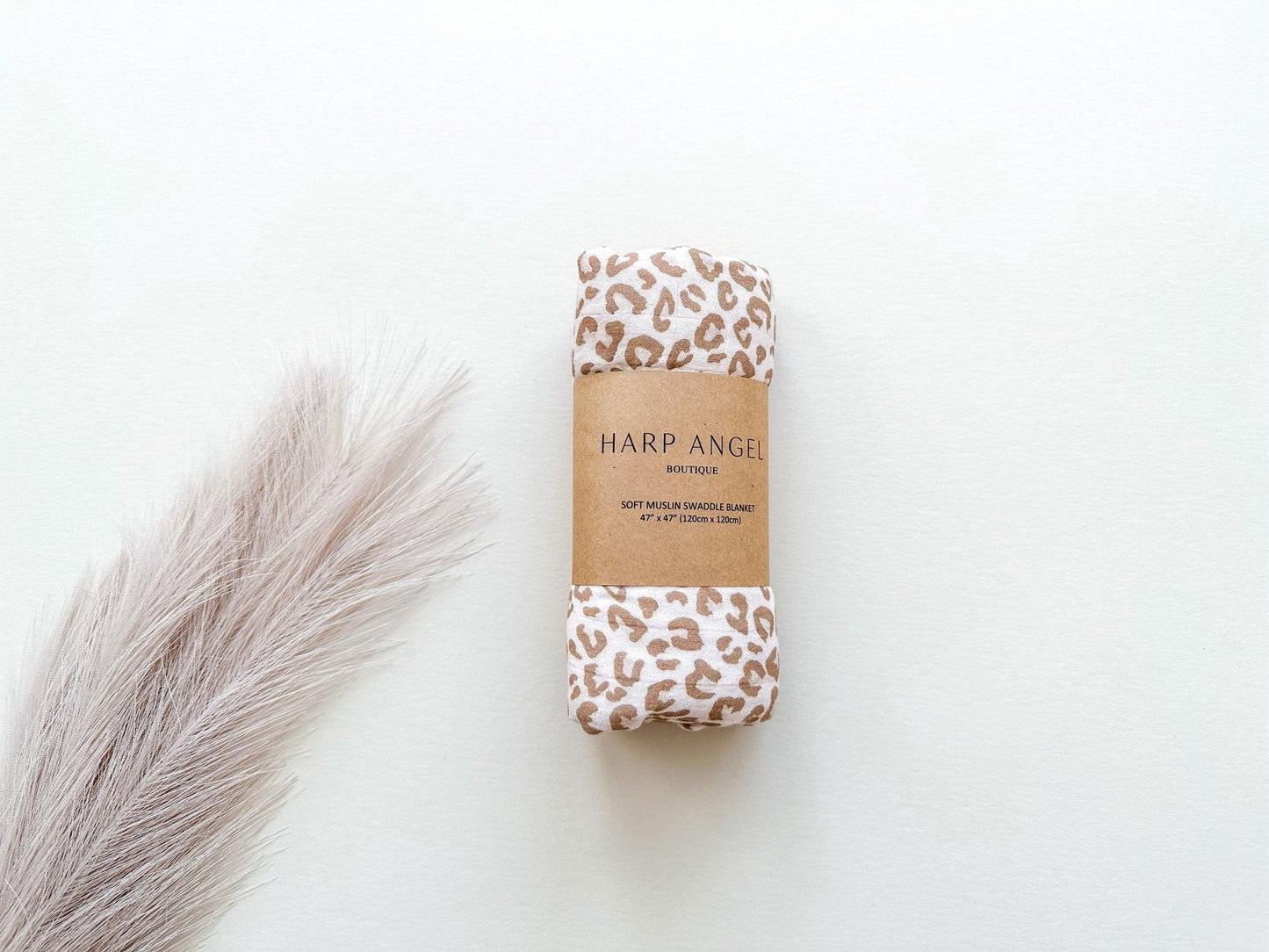 Muslin Swaddle Blanket - Brown Leopard