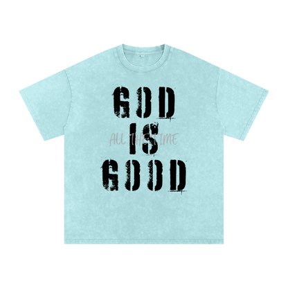 Snow Washed Oversized Cotton T-Shirt