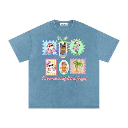 Snow Washed Oversized Cotton T-Shirt
