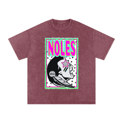 Noles preppy Snow Washed Oversized Cotton T-Shirt