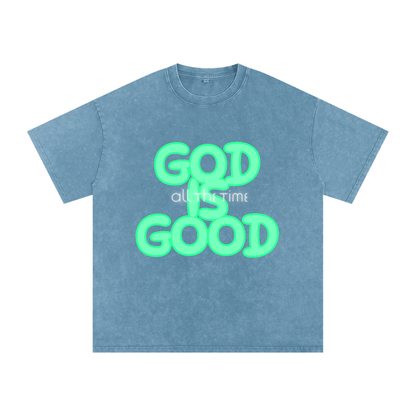 Snow Washed Oversized Cotton T-Shirt