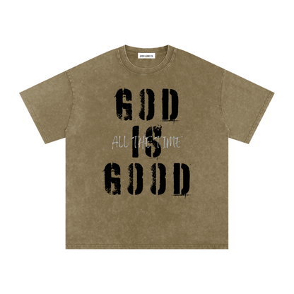 Snow Washed Oversized Cotton T-Shirt