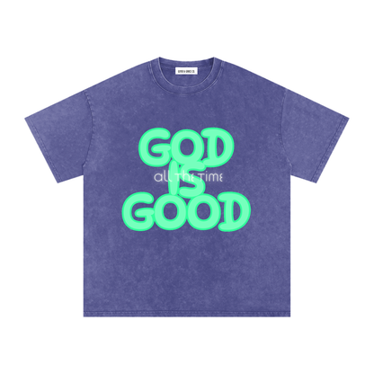Snow Washed Oversized Cotton T-Shirt