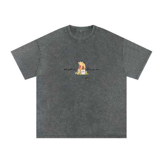 Mama bear Snow Washed Oversized Cotton T-Shirt