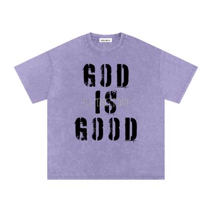 Snow Washed Oversized Cotton T-Shirt