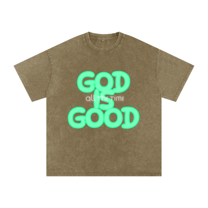 Snow Washed Oversized Cotton T-Shirt