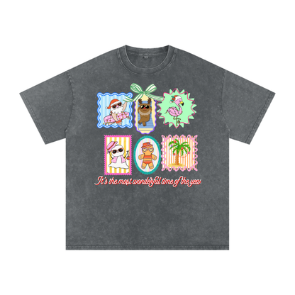 Snow Washed Oversized Cotton T-Shirt
