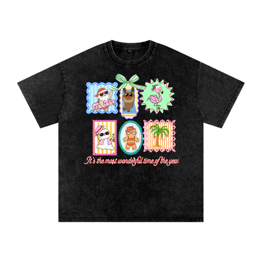 Snow Washed Oversized Cotton T-Shirt