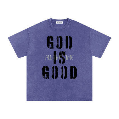Snow Washed Oversized Cotton T-Shirt