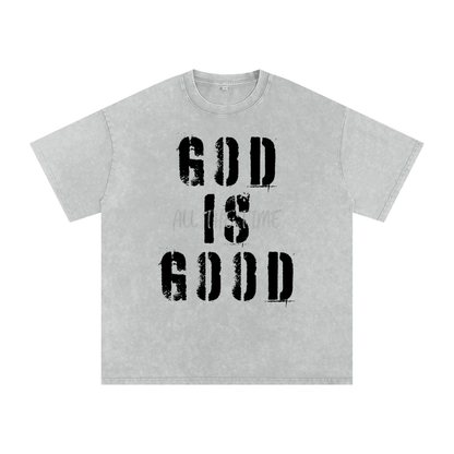Snow Washed Oversized Cotton T-Shirt