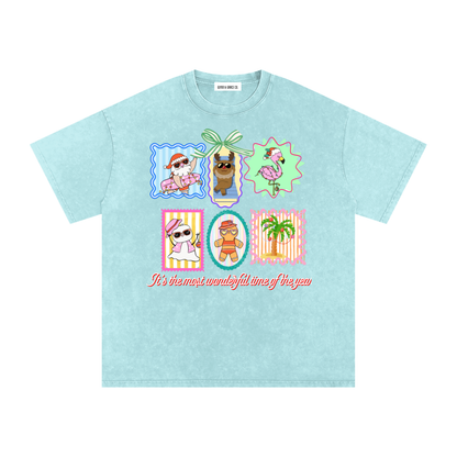 Snow Washed Oversized Cotton T-Shirt