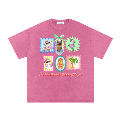 Snow Washed Oversized Cotton T-Shirt