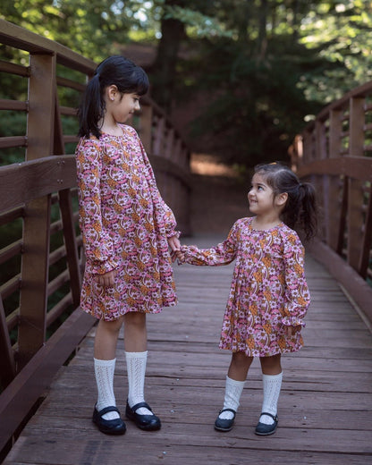 Fall Floral Long Sleeve Baby Toddler Girl Dress
