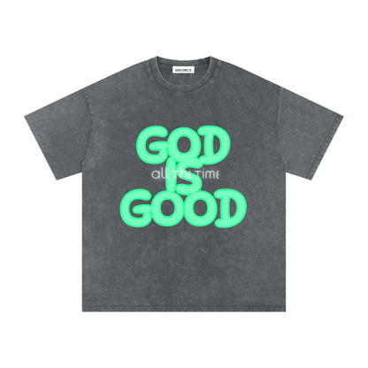 Snow Washed Oversized Cotton T-Shirt