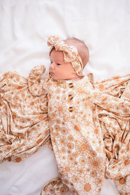 Knotted Headband - Flower Garden