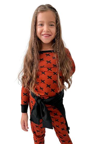 BAMBOO 2 PIECE PAJAMA SET - BURNT OUT