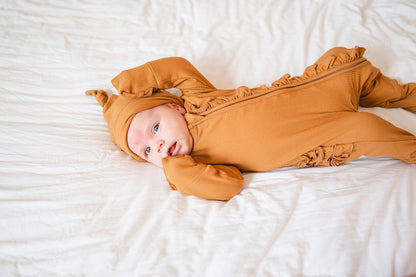 Knot Hat - Caramel Ribbed