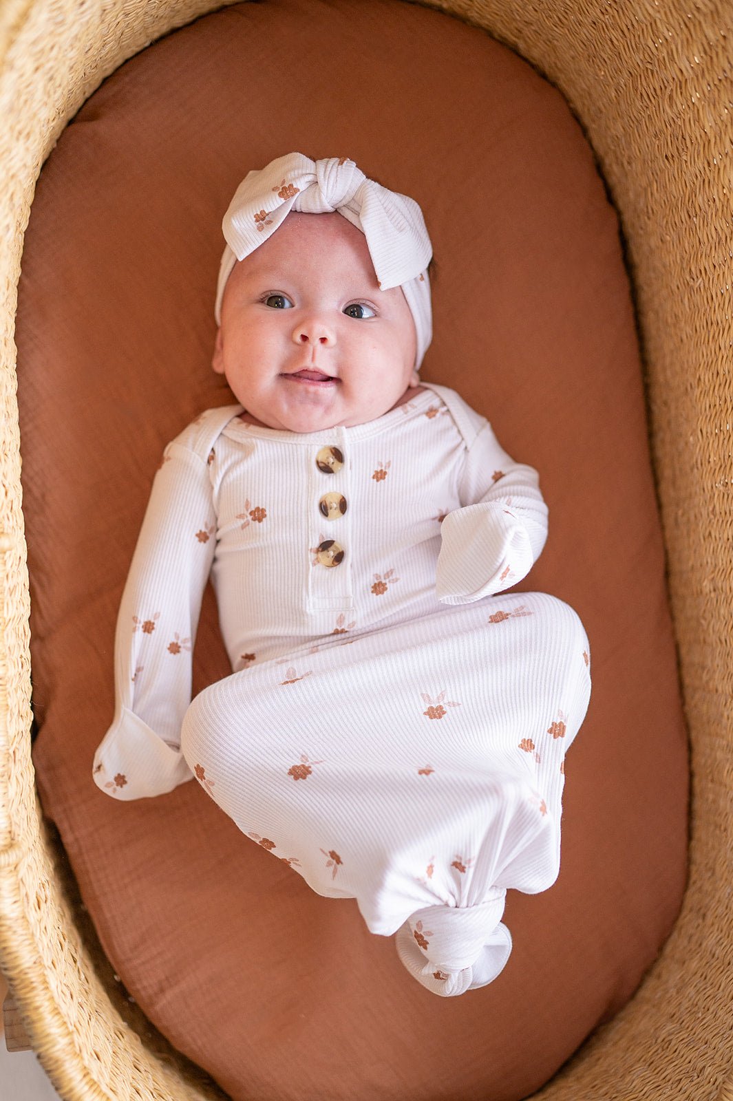 Knotted Baby Gown -  Fleur
