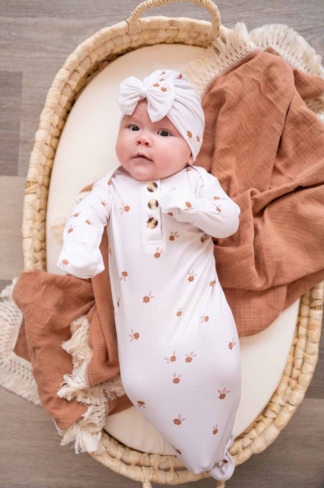 Knotted Baby Gown -  Fleur
