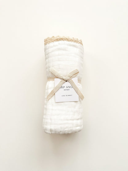 Muslin 6-Layer Blanket - Cream Lace